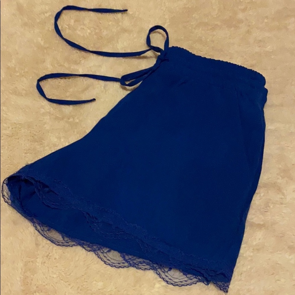 MINE blue dress shorts lace cuff w/ side pockets S - Picture 1 of 5